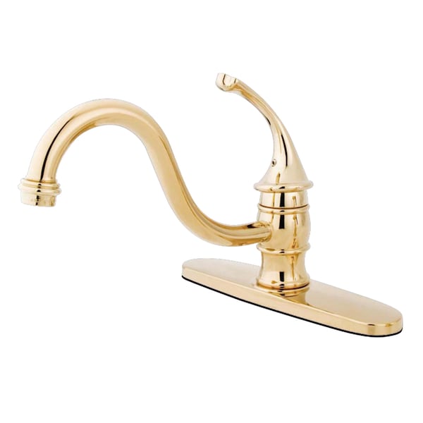 8" Centerset Kitchen Faucet W/out Sprayer, Polished Brass